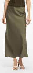 Vila Ellette High Waisted Midi Skirt - Dusty Olive