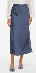 Vila Ellette High Waisted Midi Skirt - Vintage Indigo