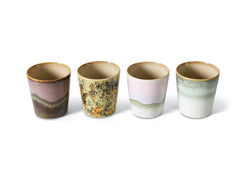 HKliving 70s Ceramics Coffee Mugs Set of 4- Serendipity