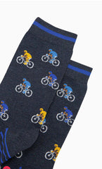 Sock Talk- Men's Bamboo Socks - Navy, Cyclists