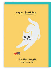 Oh Deer- Its The Thought That Counts Birthday Cat Card
