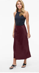 Vila Ellette High Waisted Midi Skirt - Fig