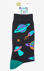 Sock Talk - Men's Retro Space Invasion UFO Bamboo Socks