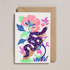Petra Boase - Riso Papercut Iron on Snake Card