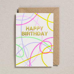 Happy Birthday Foiled Wiggle Card