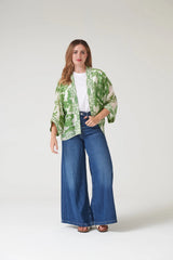 One Hundred Stars Giant Willow Green Kimono