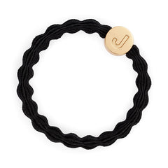 By Eloise Gold Initial Bangle Bands - Black