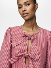 Pieces Jayla Tir Top - High Risk Red/ Bright White
