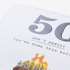 Pigment Productions Don't Panic! Age 50 Birthday Card