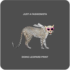 Sally Scaffardi Fashionista Leopard Print Coaster