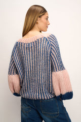 Noella Liana Knit Sweater - Rose and Navy