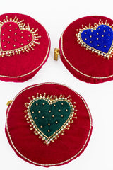 My Doris Assorted Heart Coin Purses - Magenta, Cobalt, Emerald