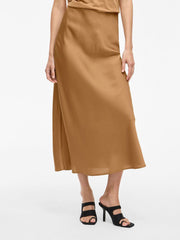 Vila Ellette High Waist Midi Skirt- Bistre