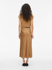 Vila Ellette High Waist Midi Skirt- Bistre