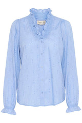 Fransa Long Sleeve Shirt - Azure Blue