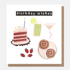 Caroline Gardener Birthday Wishes Sweet Treats & Cocktail Card