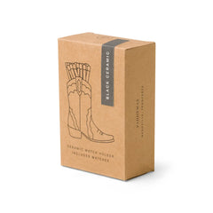 Paddywax Cowboy Boot Ceramic Match Holder & Matches - Black