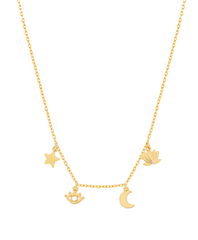 Estella Bartlett Evil Eye Moon and Stars Charm Necklace