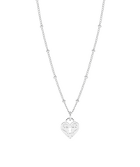 Estella Bartlett Silver Engraved Heart Padlock Necklace