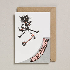 Petra Boase - Scooter Cat Card