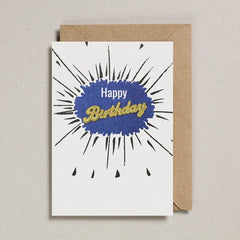 Petra Boase - Happy Birthday Navy Embroidered Card