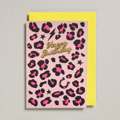 Petra Boase - Pink Animal Print Happy Birthday Card