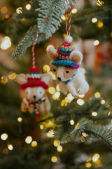 Fiona Walker - Cute Dog with Scarf and Hat Decoration