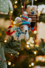 Fiona Walker - Cute Dog with Scarf and Hat Decoration