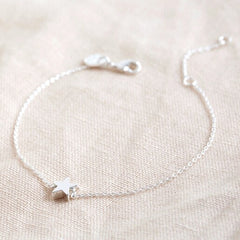 Lisa Angel Single Star Bead Bracelet Silver