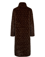 Numph Zitta Faux Fur Coat - Black Coffee