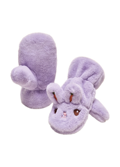 Powder Design - Smiling Bunny in Lilac Children’s Polyester Mittens