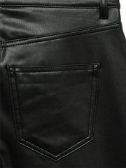 Vero Moda Tessa High Waist Wide Leg Faux Leather Trouser - Black
