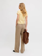 JJXX Mira Linen Blend Wide Leg Pants- Silver Mink