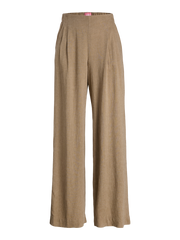 JJXX Mira Linen Blend Wide Leg Pants- Silver Mink