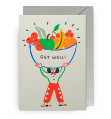 Lagom Design Get Well Illustrated Fruit Bowl Greeting Card