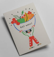 Lagom Design Get Well Illustrated Fruit Bowl Greeting Card