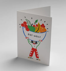 Lagom Design Get Well Illustrated Fruit Bowl Greeting Card