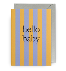 Lagom Design Pastel Striped Hello Baby Card