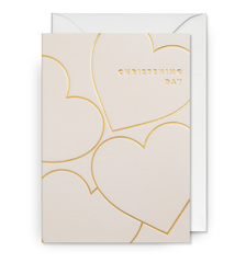 Lagom Design Gold Heart Christening Card