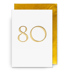 Lagom Design 80 Adult Milestone Birthday Card