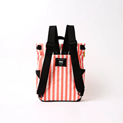 Roka Canfield Roll Top Small Backpack - Coral Stripe