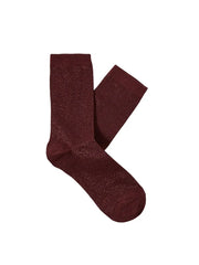 Selected Femme Kim Sparkly Socks - Tawny Port