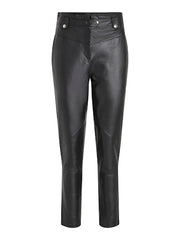 Vila Aubrey Leather Trousers - Black