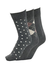 Selected Homme Tobias 3 Pack Gift Socks - Dark Grey Melange