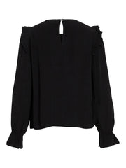 Vila Fini Long Sleeve Top - Black