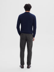 Selected Homme Berg Knit Polo - Navy Blazer/Melange