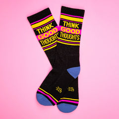 Gumball Poodle Crew Gym Socks - Think Good Thoughts
