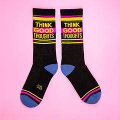 Gumball Poodle Crew Gym Socks - Think Good Thoughts