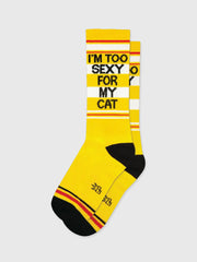 Gumball Poodle Crew Gym Socks - I’m Too Sexy For My Cat
