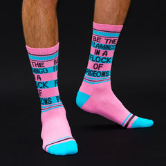 Gumball Poodle Crew Gym Socks - Be The Flamingo In A Flock Of Pigeons